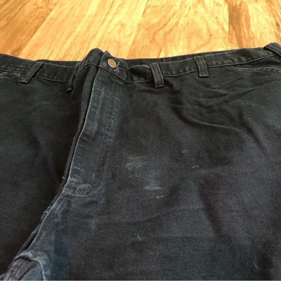 Carhartt Mens Black Denim Work Carpenter Pants Jeans 48x29.5 Dungaree Fit PICS - Picture 5 of 14